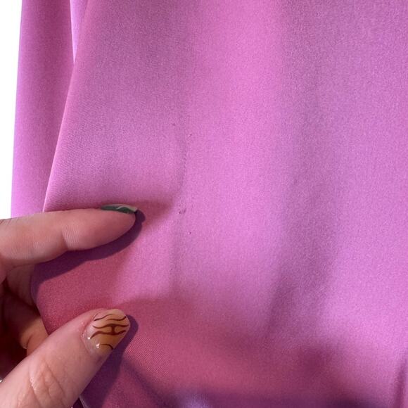 Ramy Brook Foxy‎ Dress Pink Satin Wrap Front Ruched Sides Mini 6 Cocktail Event - Picture 10 of 11